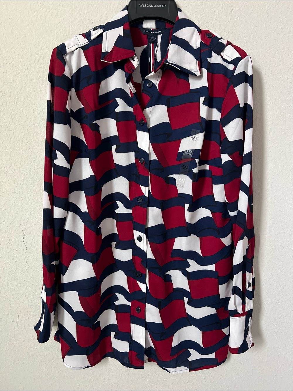 NWT Tommy Hilfiger Button Down Blouse Size XXS/XS